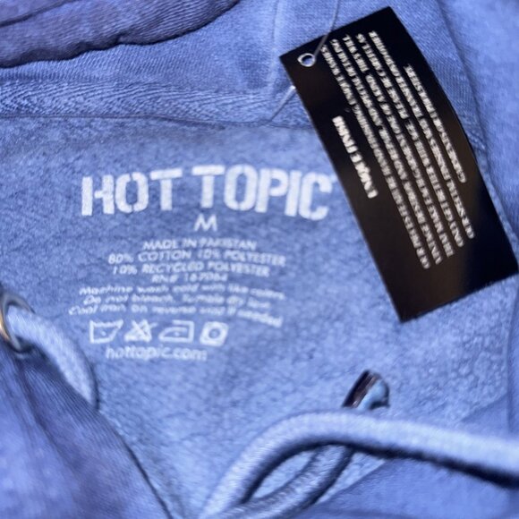 Hot Topic Dread Hoodie Size M Blue Graphic Sweatshirt Lightning Gothic - Picture 6 of 7